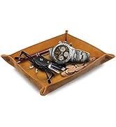 Londo Genuine Leather Tray Organizer Storage for Wallets Watches Keys Coins Cell Phones and Offic...