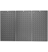 Kichvoe Silicone Dish Drying Mat: Collapsible Dish Drainer Mat Easy Clean Silicone Drying Mat For...
