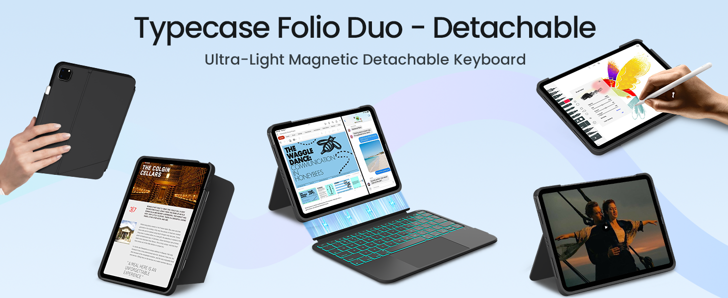typecase Keyboard Case for iPad A16 11th / 10th Gen & iPad Air 11-inch(M4/M3/M2, 2026/2025/2024)
