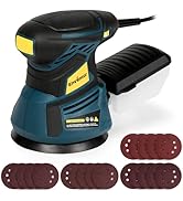 Enventor 3A Random Orbital Sander, 350W 5-Inch Electric Orbital Sander Tool 6 Variable Speeds, Ma...