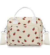 TESAFNG Lunch Box for Women Insulated Lunch Bag Cute Corduroy Lunch Tote Bags Lightweight Reusabl...