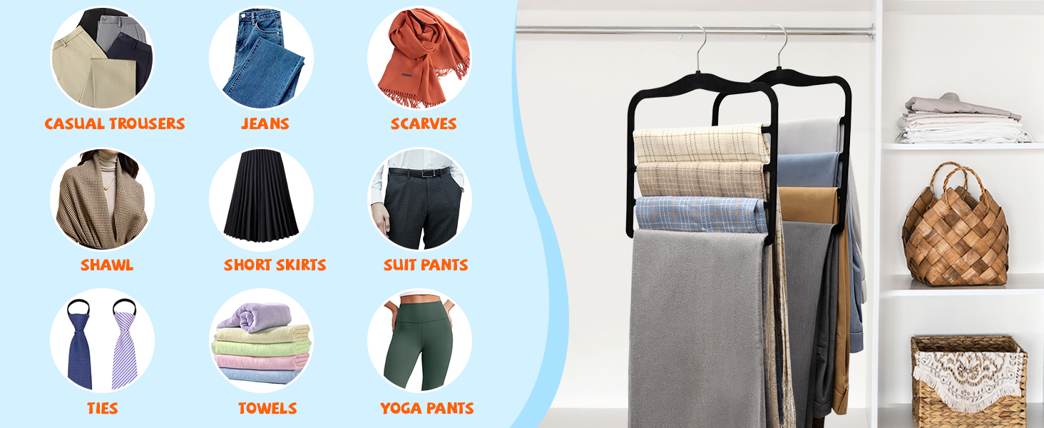 2 Pack Pants Hangers Space Saving