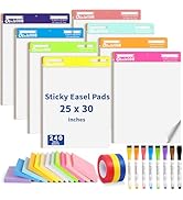31 PCS Sticky Easel Pad Set, 25 x 30 in Large Note Pads Easel Pads Flip Chart Paper, Anchor Chart...