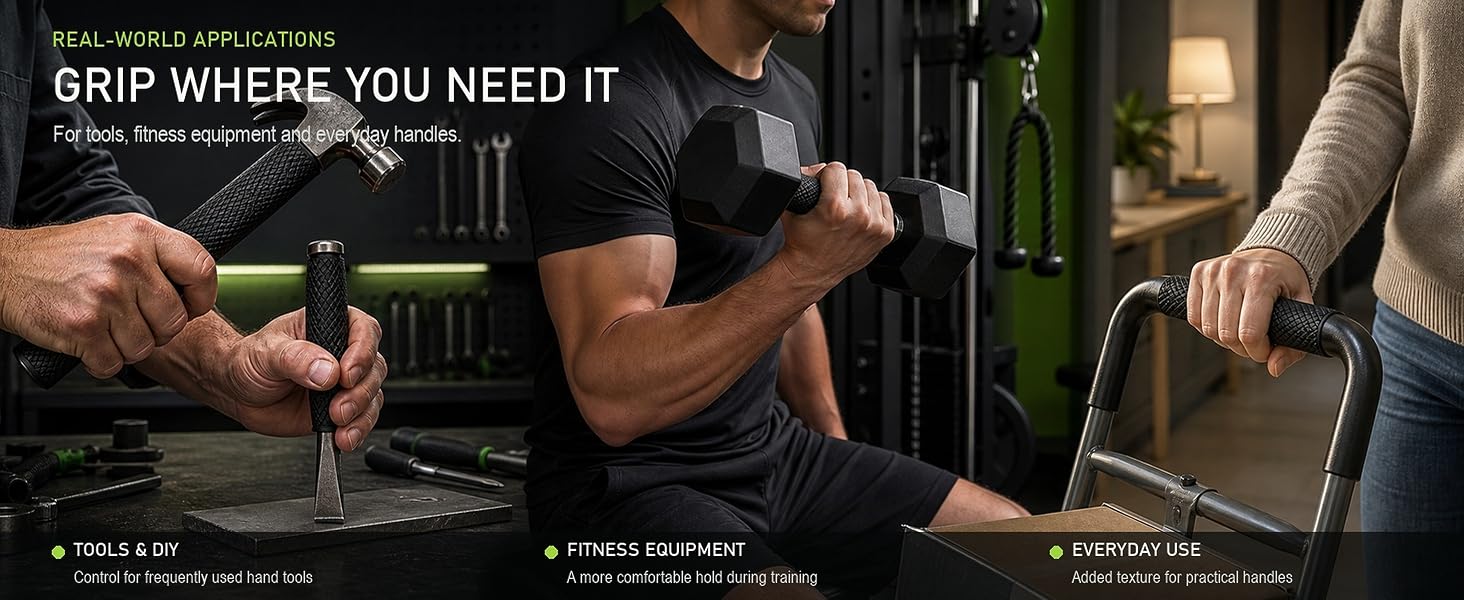 Tools, fitness equipment and everyday handles