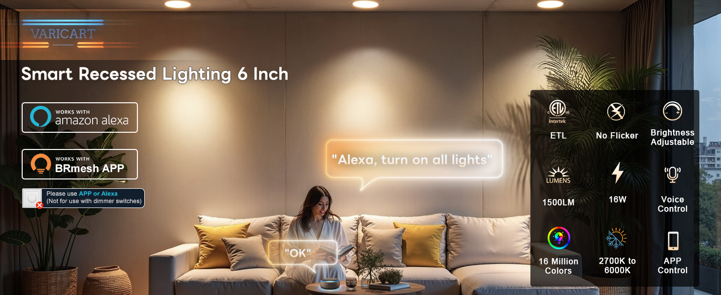 smart recessed lighting 6inch