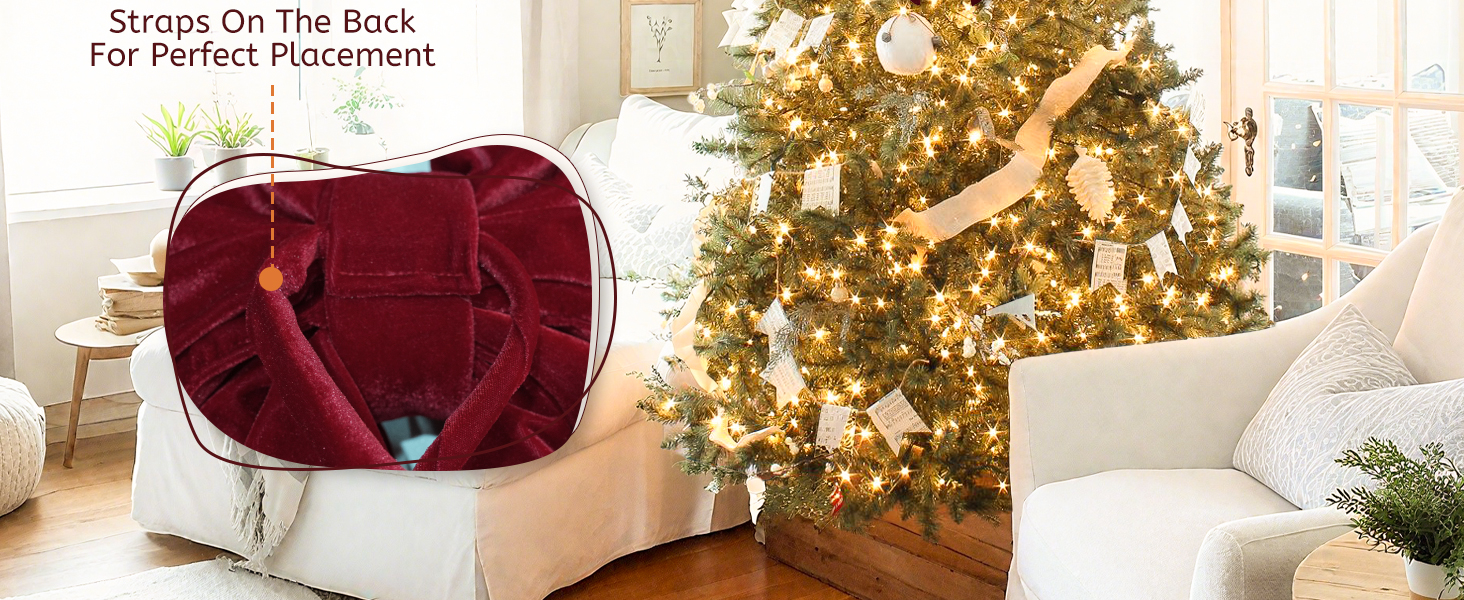 Christmas Decorations Large Red Velvet Christmas Tree Topper Gift Bows Xmas Decor Home Wreaths Door