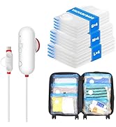 VMstr 12 Pack Travel Vacuum Storage Bags with USB Electric Pump, Compression Bags for Travel, Spa...