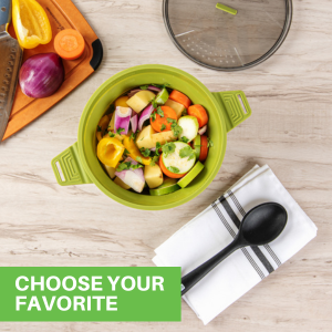 Effortlessly clean these foldable pots after camping trips in the dishwasher.