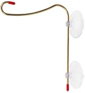 Hemoton Copper Window Bird Feeder Hook with Suction Cup Hanging Bracket for Window Mount Hummingb...