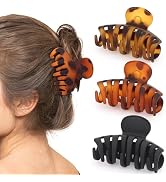 FLAREANN Medium 3.3 Inch Matte Claw Hair Clips for Women and Teens, Hair Claw Clip with Strong Ho...