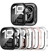 JERXUN 6 Pack Case with Tempered Glass Screen Protector for Apple Watch 11 10 42mm, Ultra-Thin Sc...