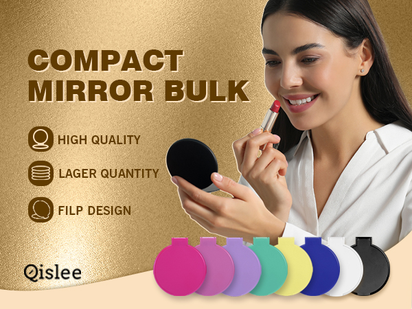 compact pocket mini small folding cute makeup purse mirror bulk set of 12 for women as gift favor