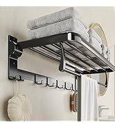 AYWSTC Towel Rack with Towel Bar for Bathroom Lavatory 24-Inch, Foldable Bath Sheet Towel Holder,...