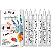 White Acrylic Paint Marker Pens - 2-3mm Medium Tip, 6 Pack Permanent White Water Based Paint Pen ...