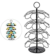 Tecbeauty Coffee Pod Holder, K Cup Holders for Counter, K Cup Carousel, Coffee Pods Storage Organ...