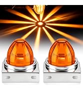 2PCS Watermelon LED Marker Lights with Bracket, Amber LED Side Marker Lights with Strobe & Consta...