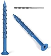 VGBUY 1/4 x 3-3/4 Inch 27Pcs Concrete Screws, Flat Head Screw Anchor with Drill Bit, for Masonry,...