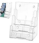 Acrylic Brochure Holder 8.5 x 11 inches, 3 Tier Clear Literature Holder with Removable Divider fo...