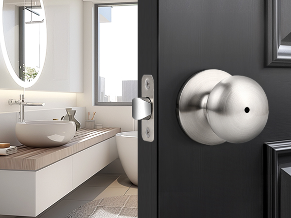 Door knob privacy function no key bedroom bathroom using