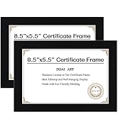 DOAI ART 8.5 x 5.5 Business License Frame Set of 2 Black, Professionals 5.5 x 8.5 Certificate Fra...