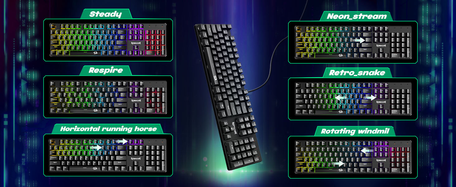 11 different backlit modes