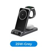 3 in 1 Charging Station for Apple, 25W Travel Wireless Charger with Clock | ELECDOV Magnetic Char...