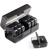 Zoksi Am Pm Pill Organizer 2 Times a Day, Black Weekly Pill Box 7 Day, Portable Daily Pill Case f...