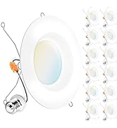 Sunco Lighting 12 Pack 5CCT Retrofit LED Recessed Lighting 6 Inch, 2700K/3000K/3500K/4000K/5000K ...