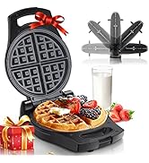 Aigostar Belgian Waffle Maker Thick 1.2", 8 Inch Flip Waffle Irons with Non Stick Surface, 900W S...