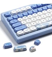 OHY XVX Dolphin Theme PBT Dye-Sub Keycaps Set, 145-Key Blue Custom Keycaps for 75% Mechanical Key...