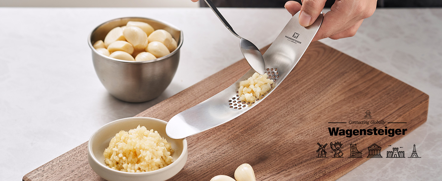 WAGENSTEIGER Curved stainless garlic presser