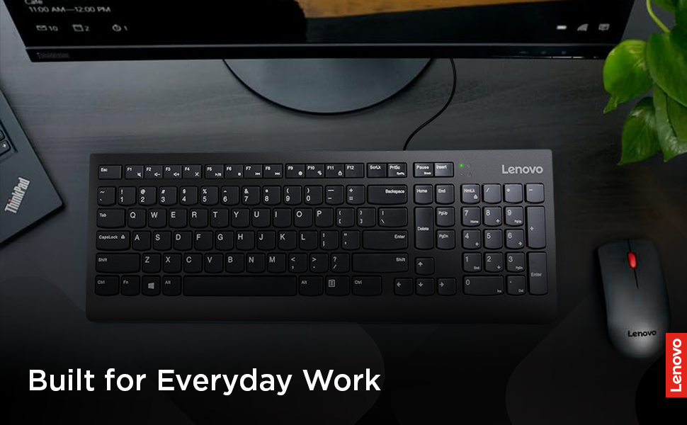 B07MMNVG4L Lenovo 300 USB Keyboard, Wired Black