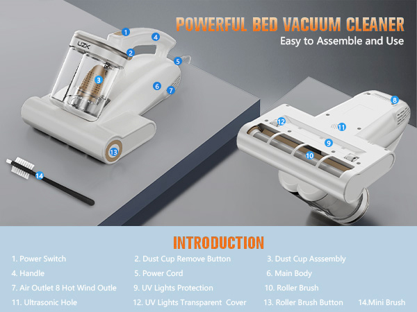 bed vacuum cleaner uv sanitizing