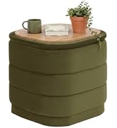 B FSOBEIIALEO Velvet Storage Ottoman with Tray, Square Folding Ottoman with Storage Coffee Table ...