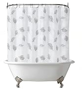 Shower Curtain Liner for Clawfoot Tub 180x70Inch Leaf Clear Heavy Duty with Magnet Bath Curtain f...