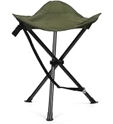 Outplea 18" Tall Foldable Camping Stool with 3 Legs for Adults, Portable Lightweight Tripod Stool...
