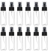 LISAPACK 1oz Small Plastic Spray Bottle (12 Pack) Empty Mini Fine Mist Travel Size Atomizer, Tiny...