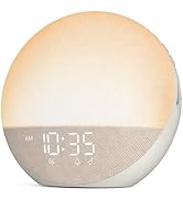 Sunrise Alarm Clock White Noise Machine: Natural Wake Up Light - Dimmable Clock with Bluetooth Sp...