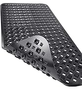 Yimobra Bathtub Mat Non Slip, 34.5x15.5 Inch Long Shower Mat with Drain Holes Suction Cups, Bath ...