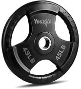 Yes4All Rubber Grip Plates for Barbell, 2-Inch Weight Plates for Weightlifting and Strength Train...