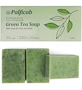 PALFICAB Green Tea Soap, Moisturizing Bath Soap Bars, Cruelty-Free, Gentle Exfoliating for Hydrat...