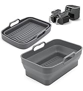 Air Fryer Silicone Liners Pot for Ninja Foodi Dual DZ090 6QT, 2 Pack Reusable Air Fryer Silicone ...