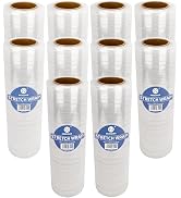NEXCOVER 18 Inch Stretch Wrap - 1200 Feet | 60 Gauge, 10 Roll Clear Plastic Self-adhering Stretch...