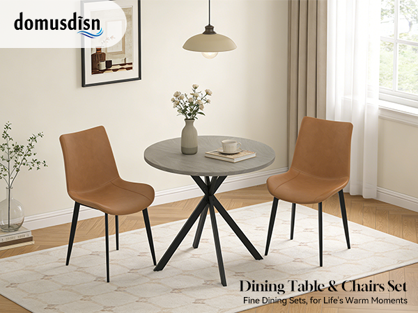 31.5" Round Dining Table Chairs Set for 2