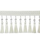 Fenghuangwu 6.5 Yard Beads Tassel Handmade Fringe Trim Ribbon Trimming, 11Cm/4.3Inch Diameter Han...