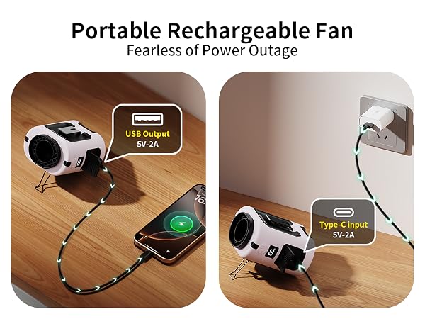 portable personal fan rechargeable