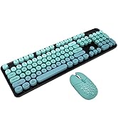 Wireless Keyboard and Mouse, 2.4G Wireless Mode 104 Keys Retro Punk Keyboard, Low Noise ABS Mater...