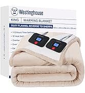 Westinghouse Electric Blanket Heated Blanket | 10 Heating Levels & 1 to 12 Hours Heating Time Set...