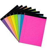 Magecubiku Legal Pads 8.5 x 11 inches 8 Pack,70 GSM/19 LB Rainbow Wide Ruled Writing Pad High Bri...