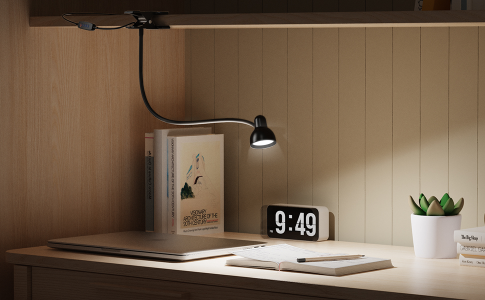 LED Desk Lamp Clip On Reading Light Book Light for Reading in Bed